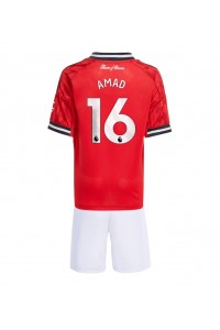 Manchester United Amad Diallo #16 Jalkapallovaatteet Lasten Kotipeliasu 2025-26 Lyhythihainen (+ Lyhyet housut)